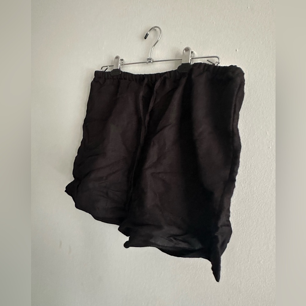 Women's H&M Black linen blend Shorts pull on size M - Picture 6 of 10